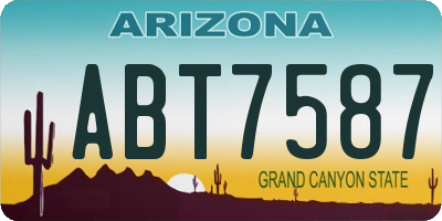 AZ license plate ABT7587