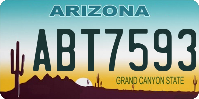 AZ license plate ABT7593