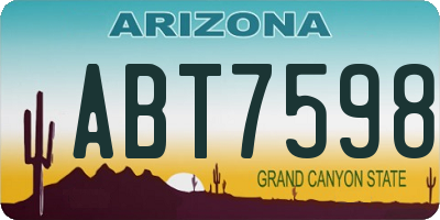 AZ license plate ABT7598