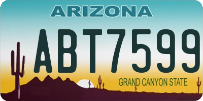AZ license plate ABT7599