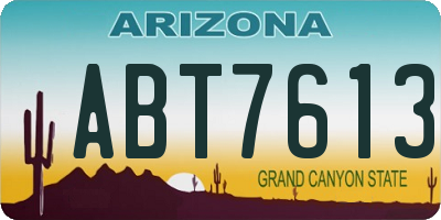 AZ license plate ABT7613
