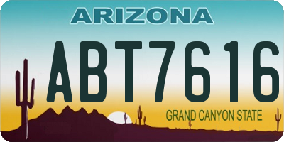 AZ license plate ABT7616