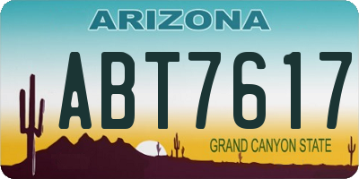AZ license plate ABT7617