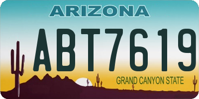 AZ license plate ABT7619