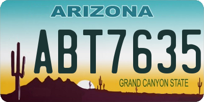 AZ license plate ABT7635