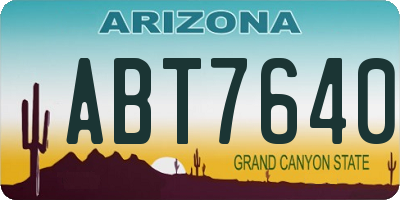 AZ license plate ABT7640
