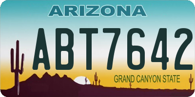 AZ license plate ABT7642