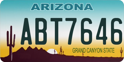 AZ license plate ABT7646