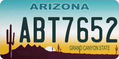 AZ license plate ABT7652