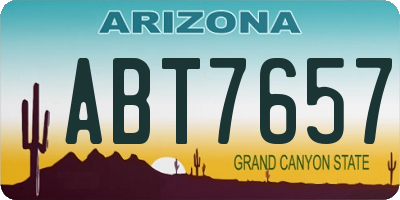 AZ license plate ABT7657