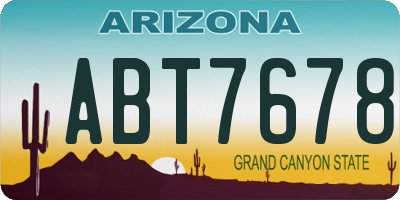 AZ license plate ABT7678