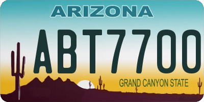AZ license plate ABT7700