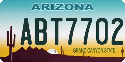 AZ license plate ABT7702
