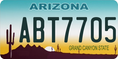 AZ license plate ABT7705