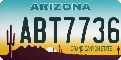 AZ license plate ABT7736