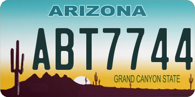 AZ license plate ABT7744