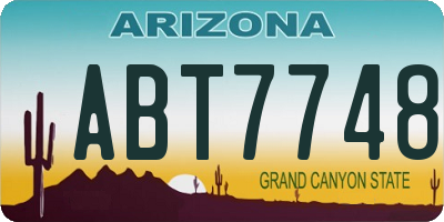 AZ license plate ABT7748