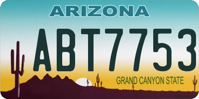 AZ license plate ABT7753
