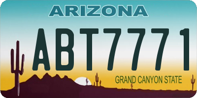 AZ license plate ABT7771