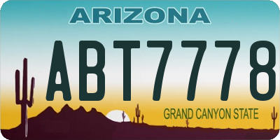 AZ license plate ABT7778