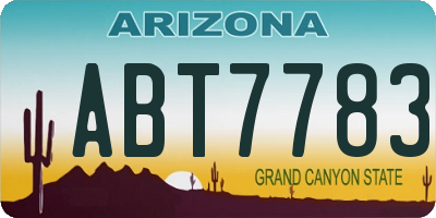 AZ license plate ABT7783