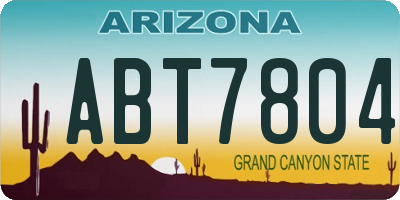 AZ license plate ABT7804