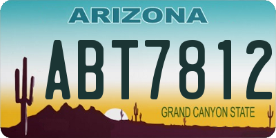 AZ license plate ABT7812