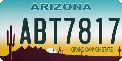 AZ license plate ABT7817