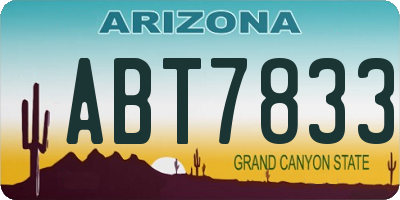 AZ license plate ABT7833