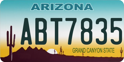 AZ license plate ABT7835