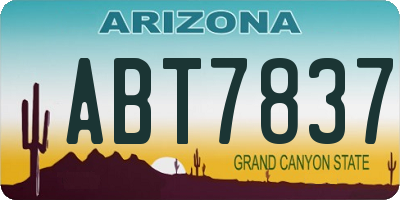 AZ license plate ABT7837
