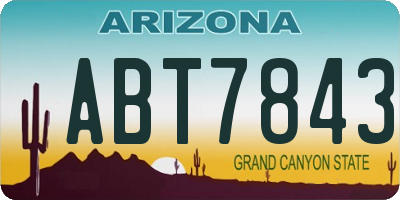 AZ license plate ABT7843