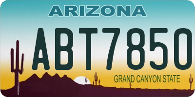 AZ license plate ABT7850