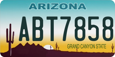 AZ license plate ABT7858