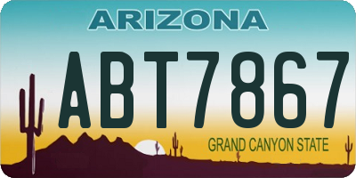 AZ license plate ABT7867