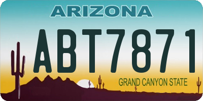 AZ license plate ABT7871