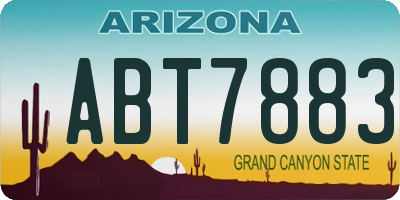 AZ license plate ABT7883