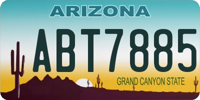 AZ license plate ABT7885