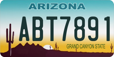 AZ license plate ABT7891