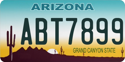 AZ license plate ABT7899