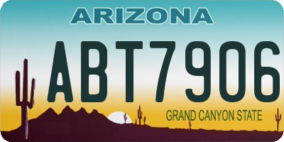 AZ license plate ABT7906