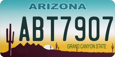 AZ license plate ABT7907