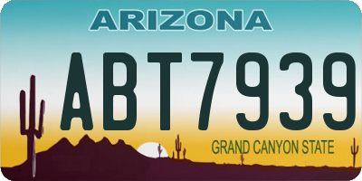 AZ license plate ABT7939