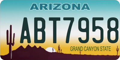 AZ license plate ABT7958