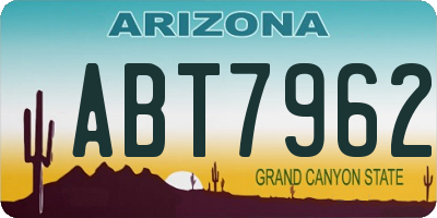 AZ license plate ABT7962
