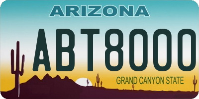 AZ license plate ABT8000