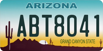 AZ license plate ABT8041
