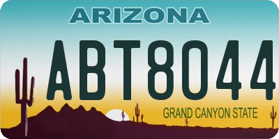 AZ license plate ABT8044