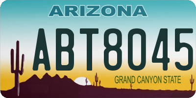 AZ license plate ABT8045