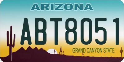 AZ license plate ABT8051